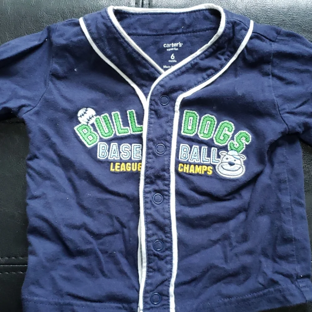 Carter's Bulldogs baseball league camp 6 months long sleeves shirt